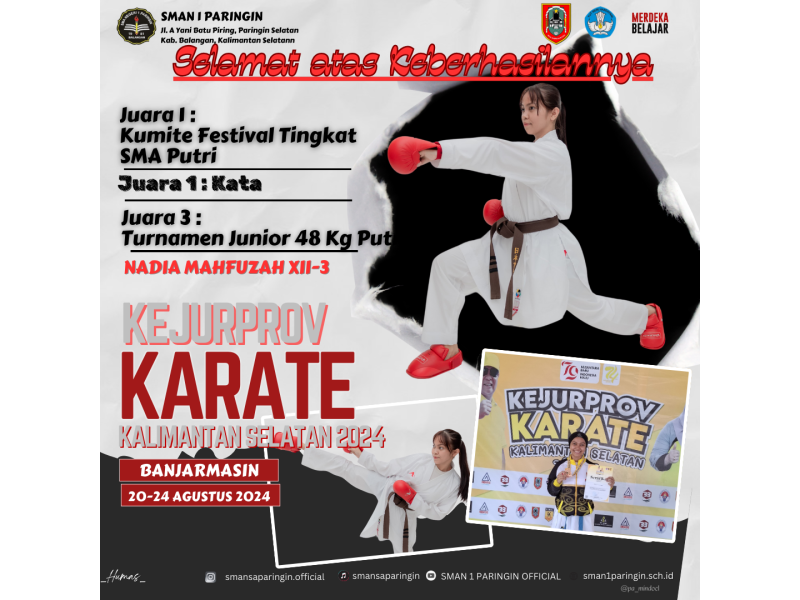 Juara 1 Kumite Festival Tingkat SMA Putri