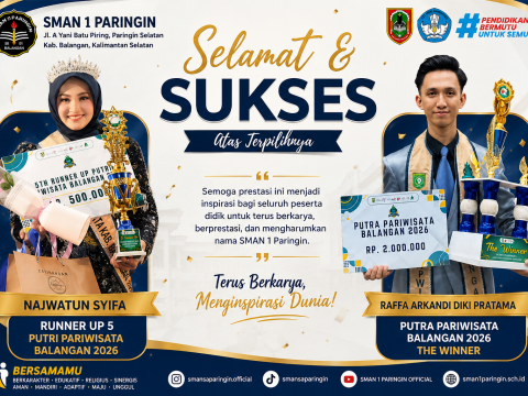 Selamat dan Sukses kepada Duta Prestasi SMAN 1 Paringin pada