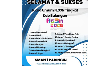 SMAN 1 Paringin Raih Juara Umum FLS3N Tingkat Kabupaten Balangan 2026