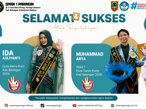 Selamat dan Sukses! Dua Siswa SMAN 1 Paringin Terpilih sebag