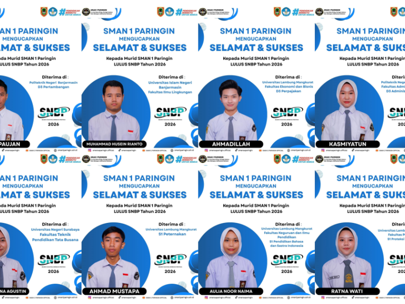 Siswa SMAN 1 Paringin Lulus SNBP 2026, Ukir Prestasi ke Berbagai Perguruan Tinggi
