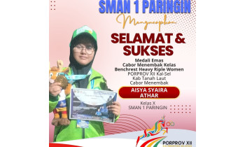 SISWA SMAN 1 PARINGIN RAIH DUA MEDALI EMAS CABOR MENEMBAK DI PORPROV XII KALSEL