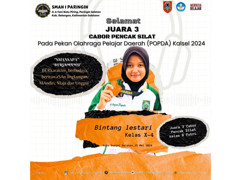 Mendali PERUNGGU pada POPDA Tahun 2024